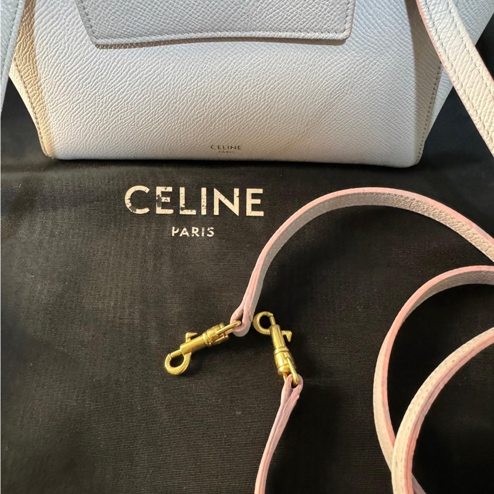 Celine Nano Belt Bag In Grained Calfskin Lavender Grey - Picture 11 of 11